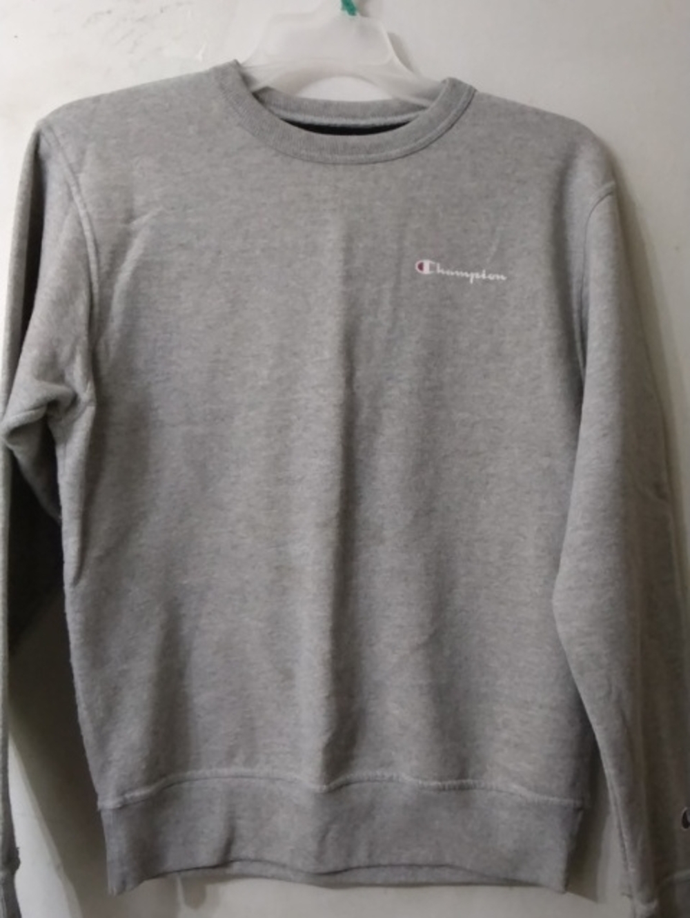 Vintage Authentic Champion Gray Crewneck Sweatshirt with Small Logo Men's Sz S